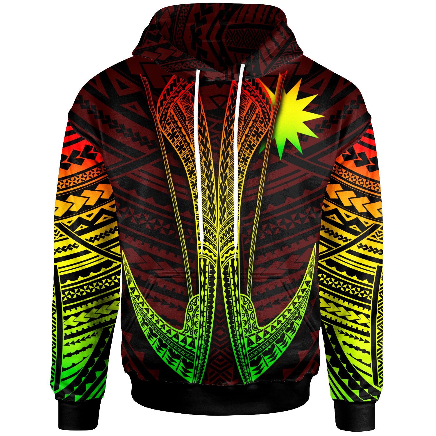 Nauru Custom Hoodie Fish Hook Unisex Red - Polynesian Pride