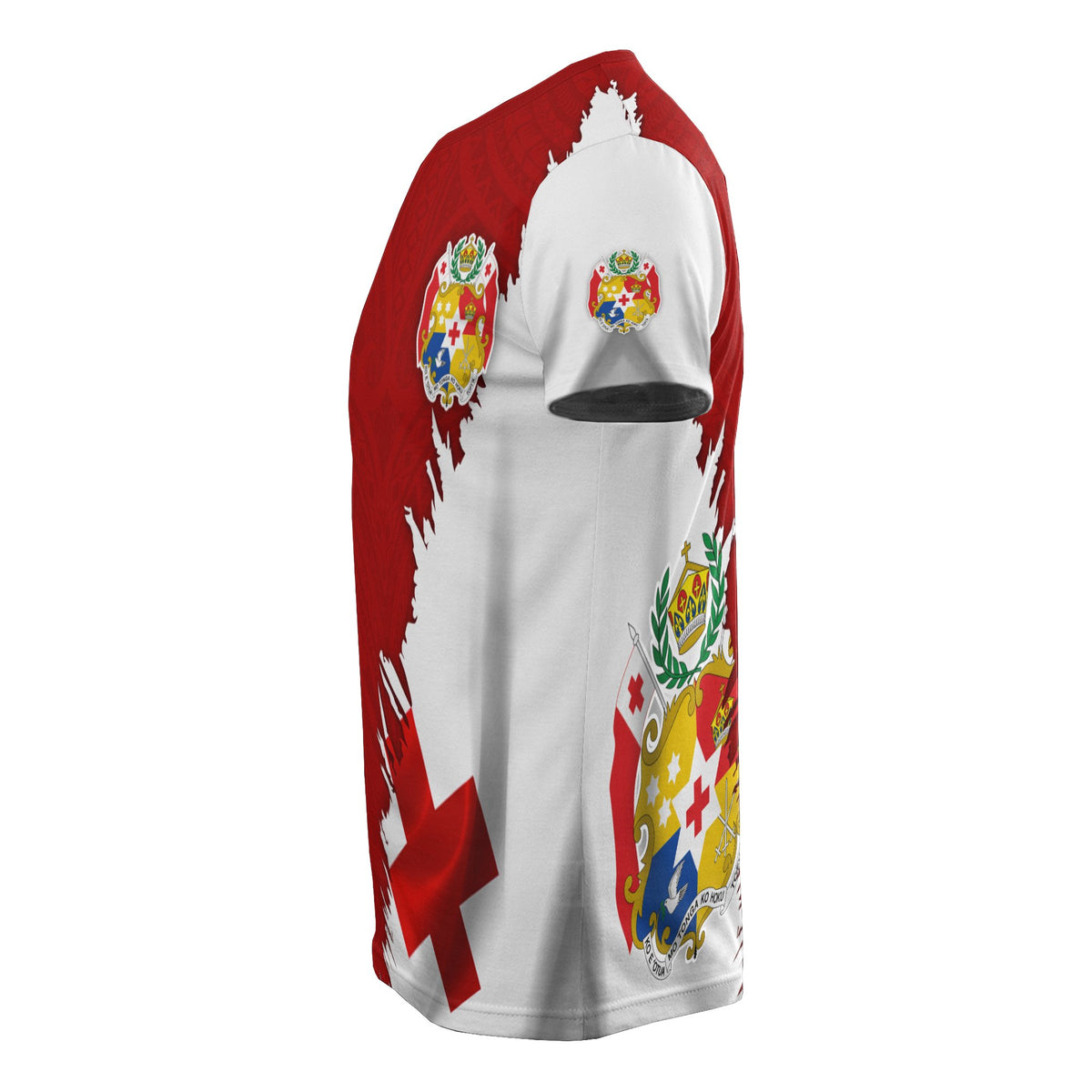 Tonga All Over T Shirt Tongan Flag Coat of Arms Wrap Style - Polynesian Pride