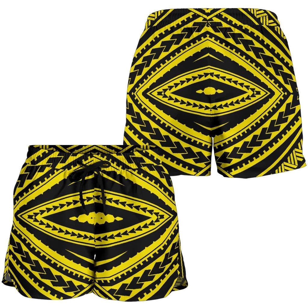 Polynesian Tatau Yellow Women's Short Women Yellow - Polynesian Pride