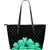 Hawaii Hibiscus Large Leather Tote Turquoise - Rich Style Turquoise - Polynesian Pride