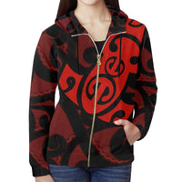 Maori Red Mangopare Zip Hoodie - Polynesian Pride