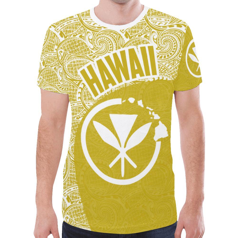 Hawaii T Shirt Hawaii Kanaka Maoli Map 11 Th90 Unisex Yellow - Polynesian Pride