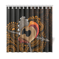 Hawaiian Warrior Helmet Polynesian Shower Curtain - Polynesian Pride