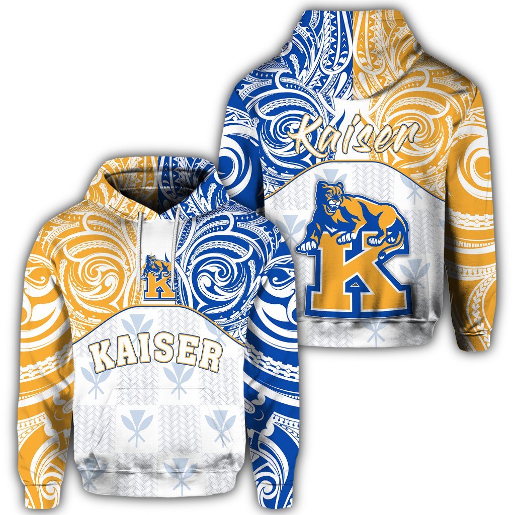 Hawaii Hoodie Kanaka Kaiser High School Hoodie Demodern Style Unisex White - Polynesian Pride