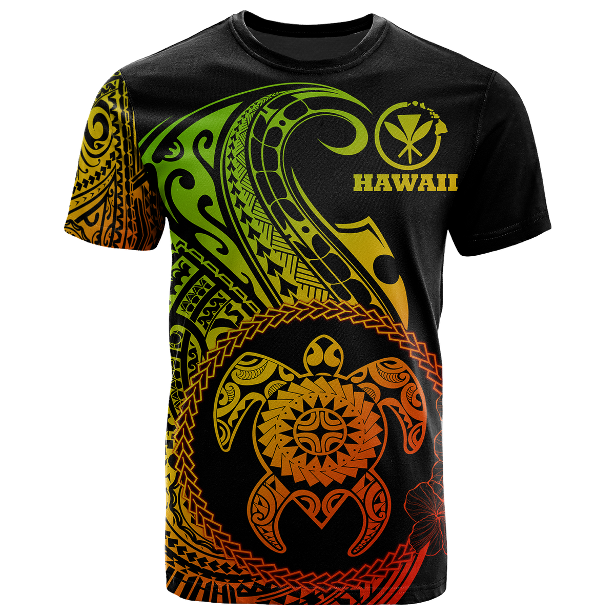 Hawaii Polynesian T Shirt Vintage Polynesian Turtle (Reggae) Unisex Art - Polynesian Pride