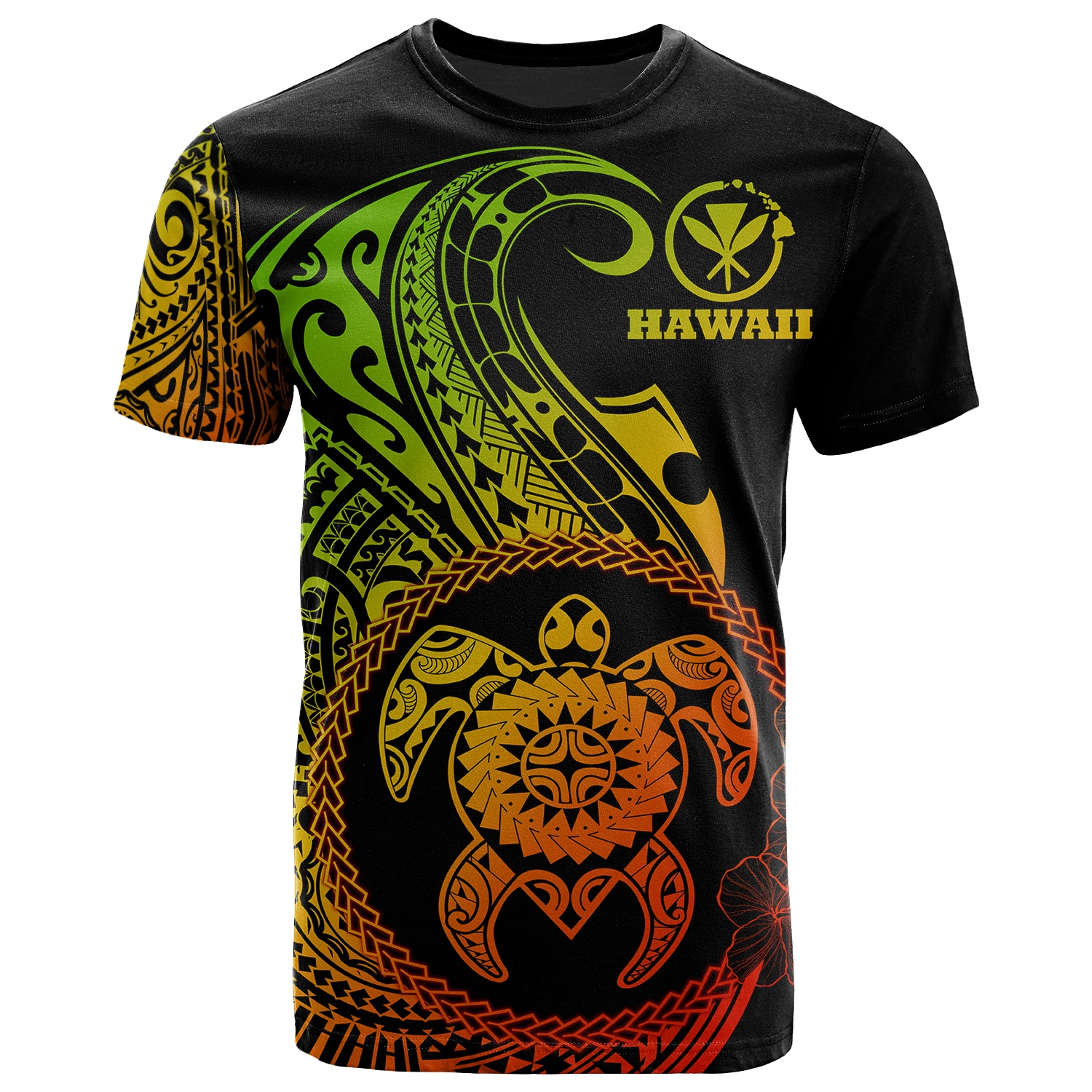 Hawaii Polynesian T Shirt Vintage Polynesian Turtle (Reggae) Unisex Art - Polynesian Pride