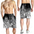 Fiji Custom Personalised Men's Shorts - Humpback Whale with Tropical Flowers (White) - Polynesian Pride