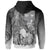 Fiji Custom Zip up Hoodie Humpback Whale with Tropical Flowers (White) - Polynesian Pride