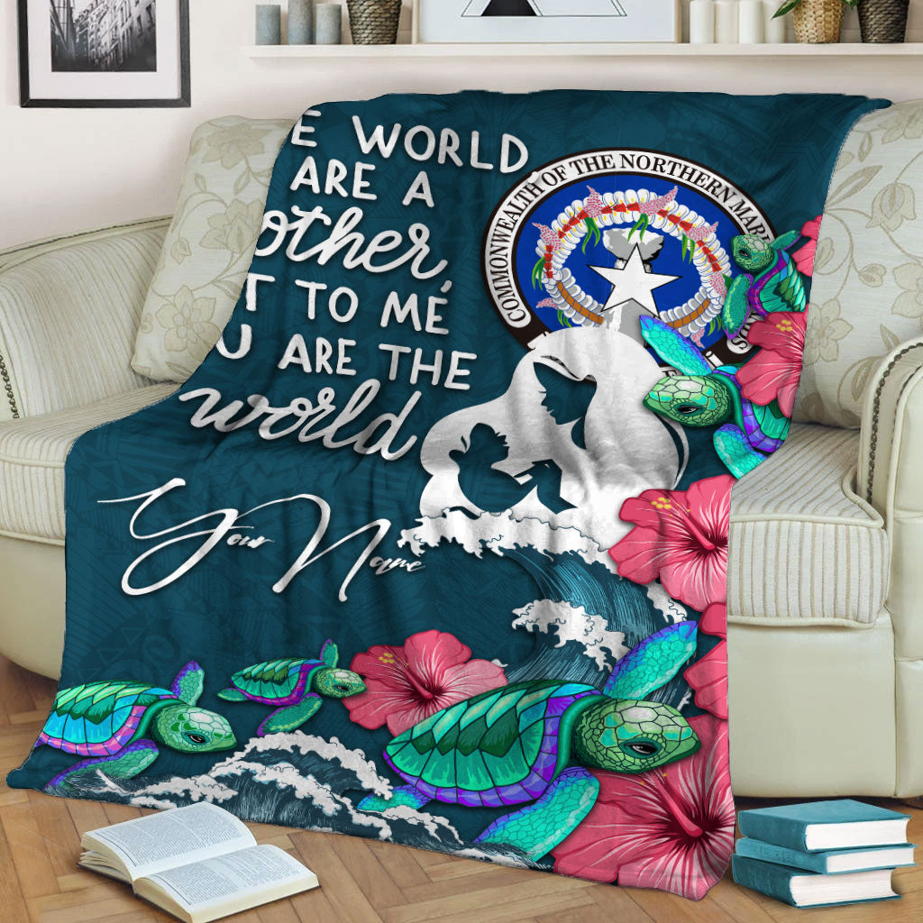 (Custom Personalised) Northern Mariana Islands Mothers Day With Green Turtle Blanket - LT12 - Polynesian Pride
