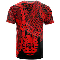 Tahiti Polynesian Custom T Shirt Tribal Wave Tattoo Red - Polynesian Pride