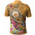 Samoa Custom Polo Shirt Turtle Plumeria (Gold) - Polynesian Pride