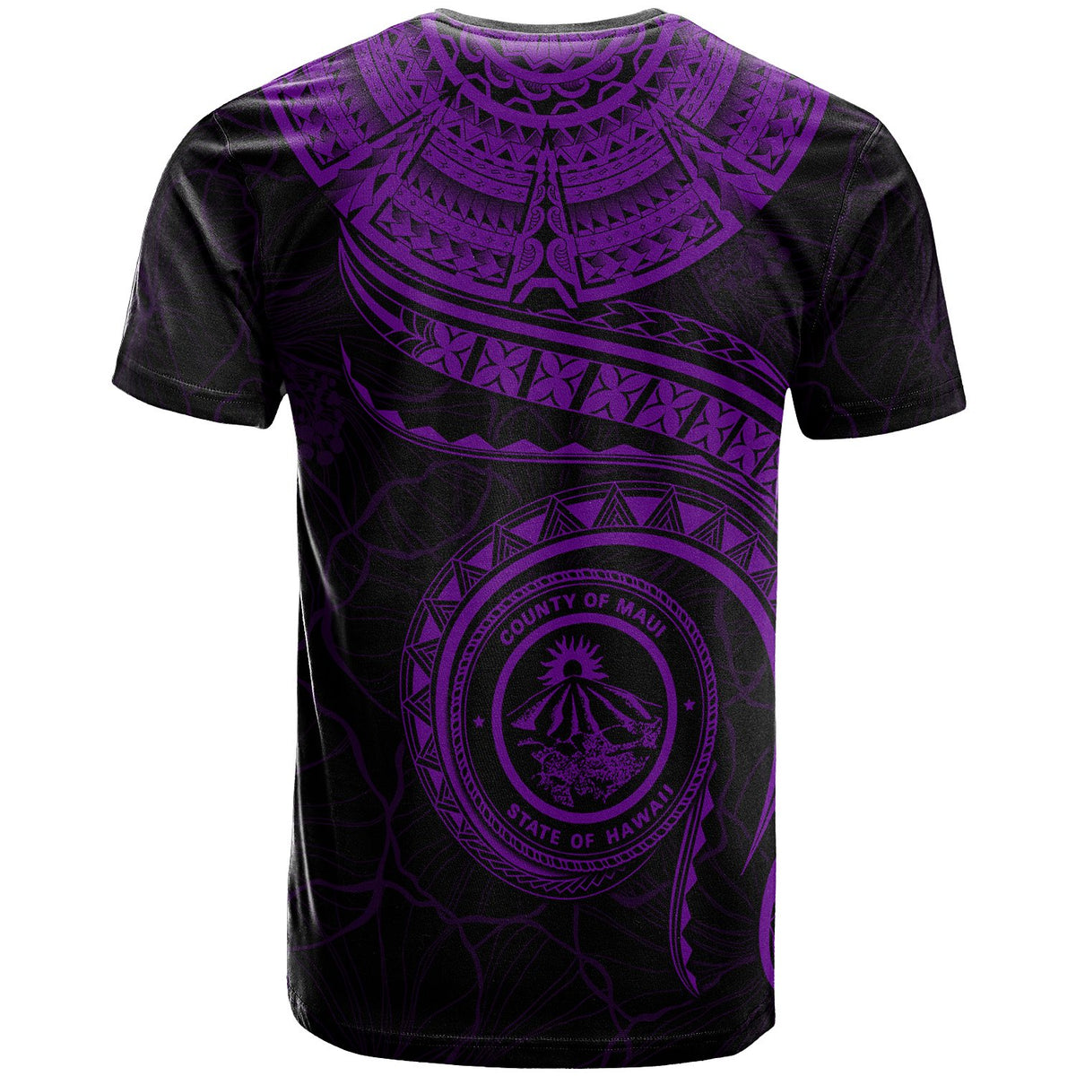 Polynesian Hawaii Custom T Shirt Maui Polynesian Waves (Purple) - Polynesian Pride