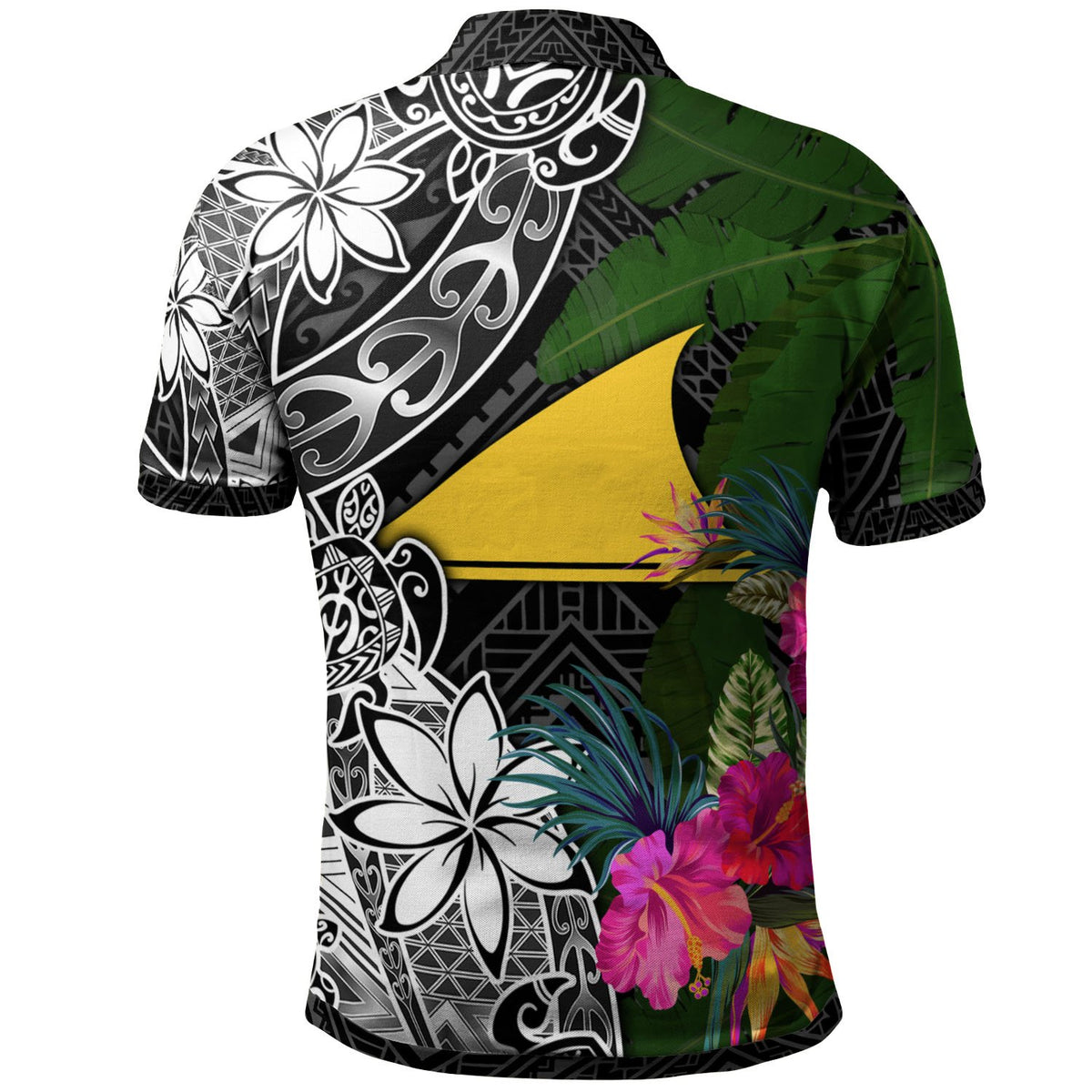 Tokelau Custom Polo Shirt Turtle Plumeria Banana Leaf - Polynesian Pride