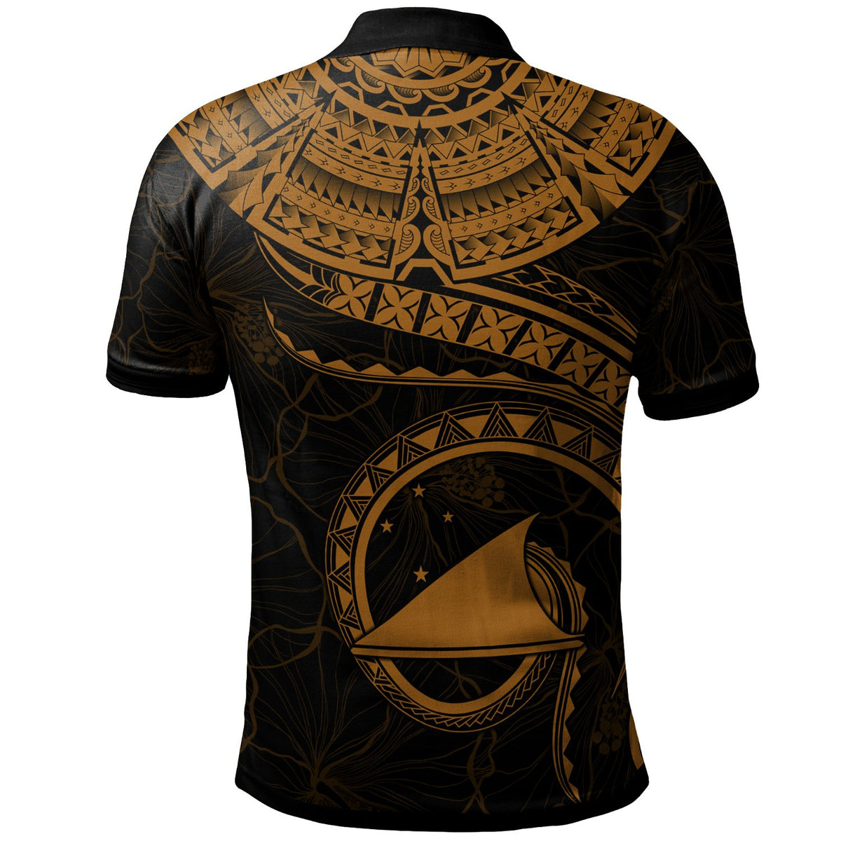 Tokelau Polynesian Polo Shirt Tokelau Waves (Golden) - Polynesian Pride