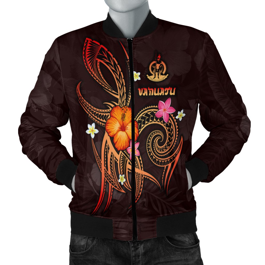 Vanuatu Polynesian Men's Bomber Jacket - Legend of Vanuatu (Red) Red - Polynesian Pride