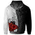 Samoa Polynesian Custom Zip up Hoodie Coat of Arm With Hibiscus White - Polynesian Pride