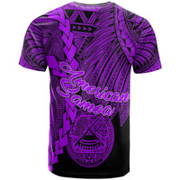 American Samoa Polynesian T Shirt Tribal Wave Tattoo Purple - Polynesian Pride