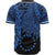 Cook Islands Polynesian Baseball Shirt - Tribal Wave Tattoo Blue - Polynesian Pride