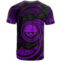 Federated States of Micronesia T Shirt Purple Tribal Wave - Polynesian Pride