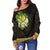 Hawaii Kanaka Maoli Women's Off Shoulder Sweater - Polynesian Gold Patterns Collection - Polynesian Pride