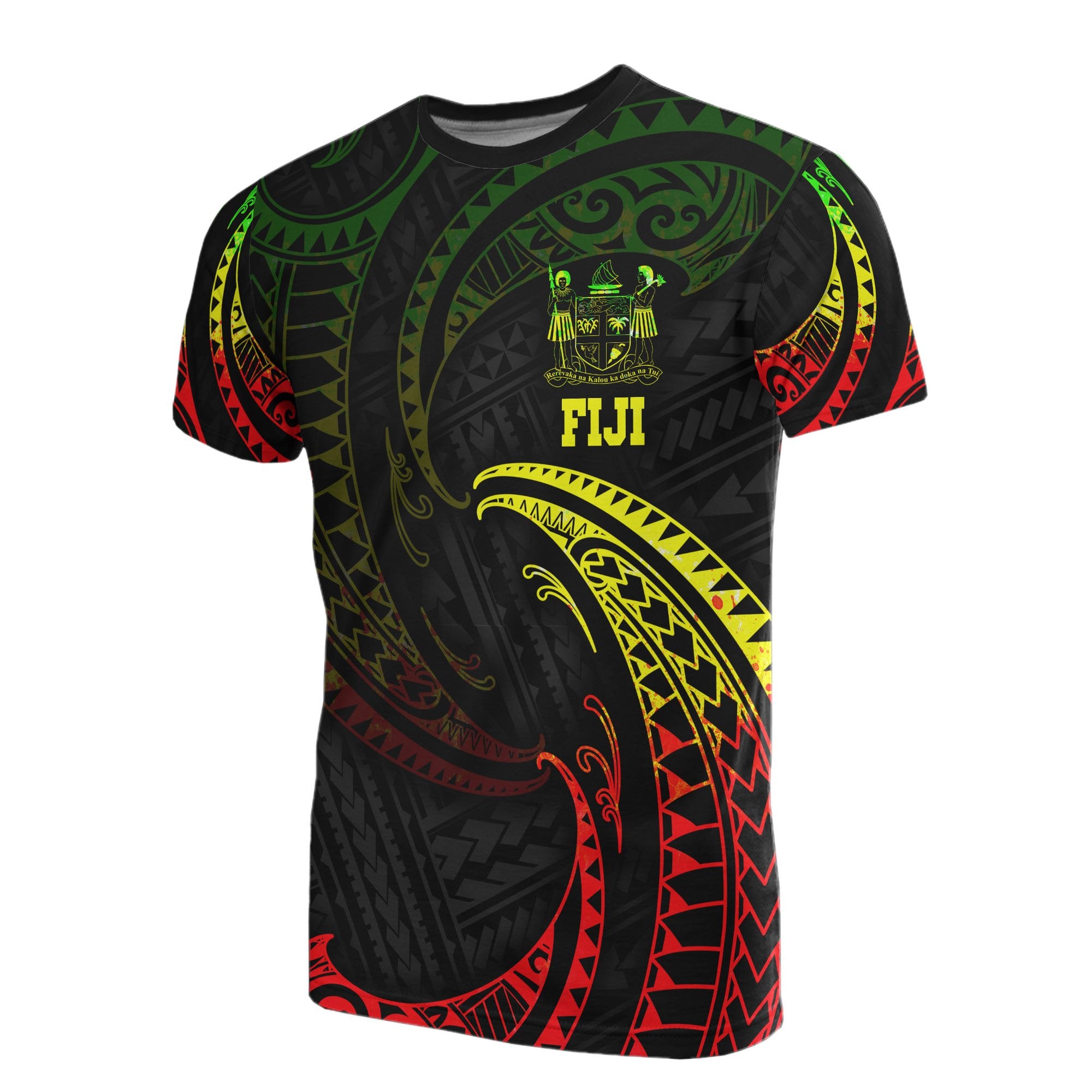 Fiji Polynesian T Shirt Reggae Tribal Wave Unisex Reggae - Polynesian Pride