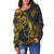 Yap State Women's Off Shoulder Sweaters - Abstract Style - Polynesian Pride