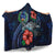 Pohnpei Polynesian Hooded Blanket - Blue Turtle Hibiscus - Polynesian Pride