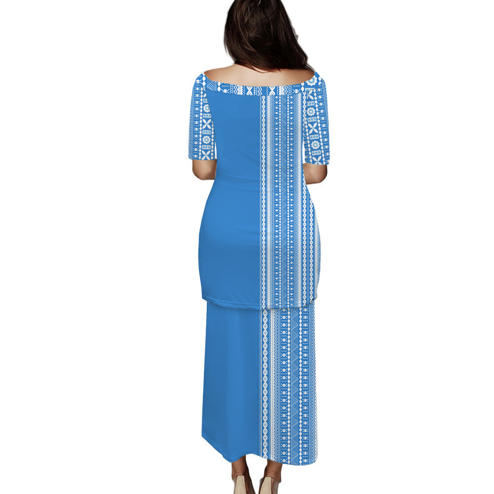 Fiji Tapa Tribal Art Puletasi Dress - LT12 - Polynesian Pride