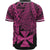 Wallis and Futuna Polynesian Custom Personalised Baseball Shirt - Tribal Wave Tattoo Pink - Polynesian Pride