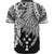 Kosrae Polynesian Baseball Shirt - Tribal Wave Tattoo White - Polynesian Pride