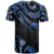 New Caledonia Polynesian Custom T Shirt Poly Tattoo Blue Version - Polynesian Pride