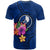 Yap Micronesia Custom T Shirt Floral With Seal Blue - Polynesian Pride