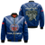 (Custom Personalised) Toa Samoa Rugby Bomber Jacket - Samoan Warrior Pride - LT12 Bomber Jacket Blue - Polynesian Pride