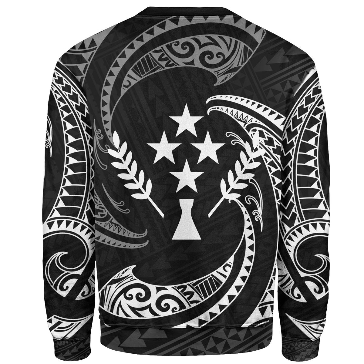 Kosrae Polynesian Sweater - White Tribal Wave - Polynesian Pride