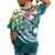 Marshall Islands Polynesian T Shirt Summer Plumeria (Turquoise) - Polynesian Pride