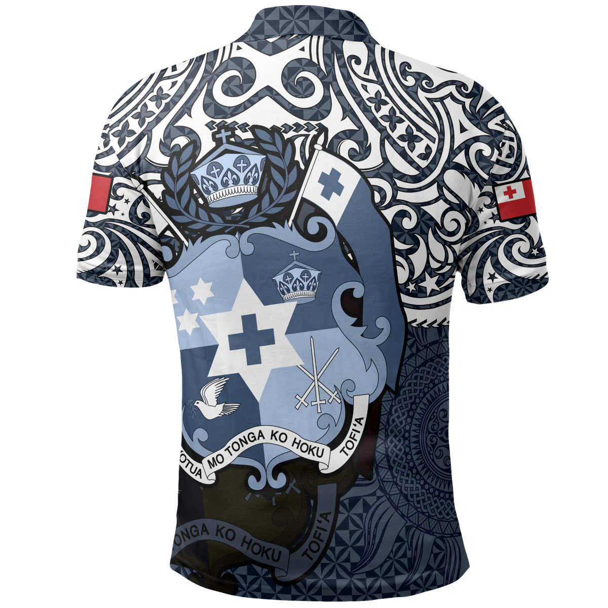 Tonga Polo Shirt Tongan FLag Coat Of Arms Pride (Blue) - Polynesian Pride