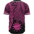 Nauru Polynesian Baseball Shirt - Tribal Wave Tattoo Pink - Polynesian Pride