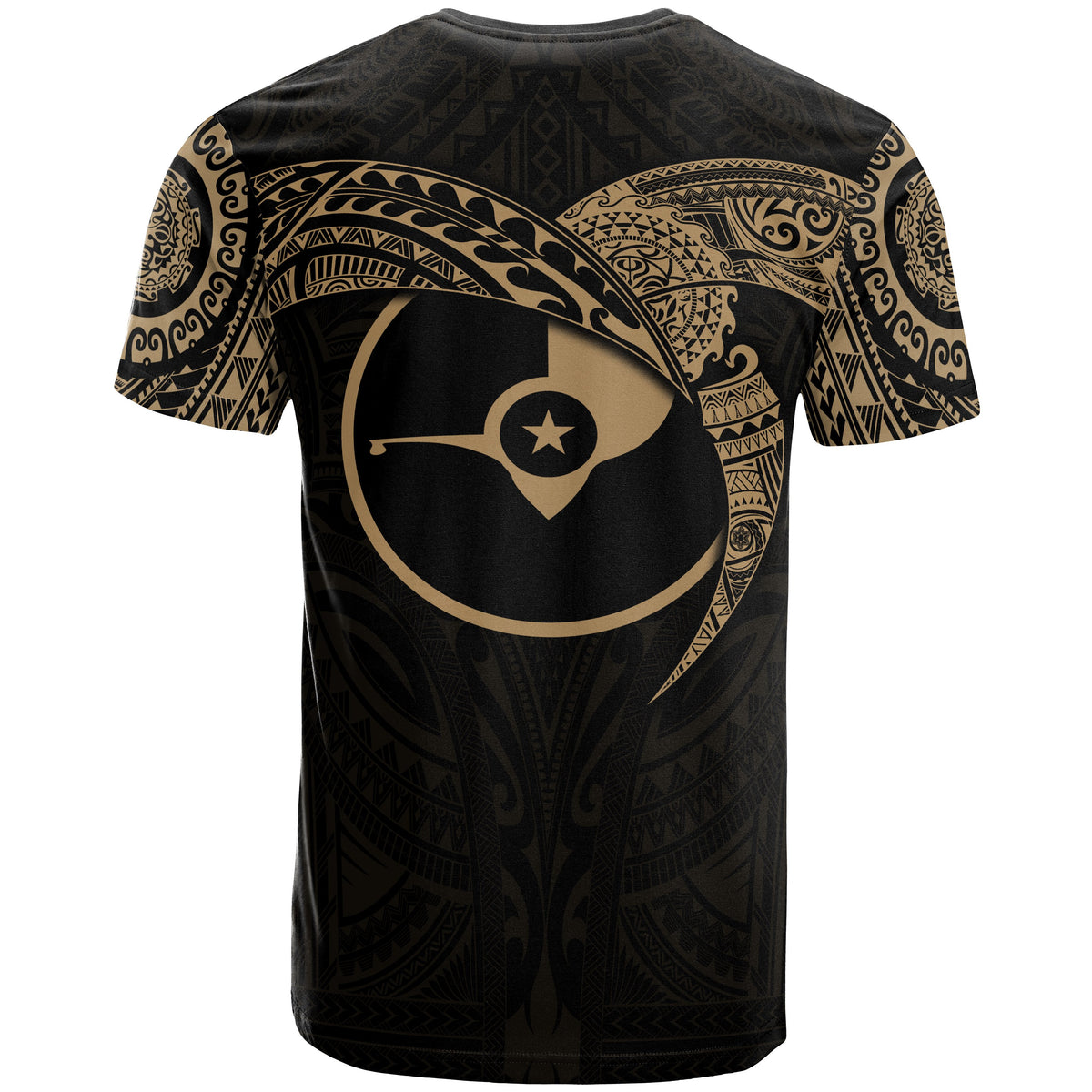 Yap Micronesian T Shirt Gold Heart Shield - Polynesian Pride