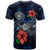 American Samoa Polynesian T Shirt Blue Turtle Hibiscus - Polynesian Pride