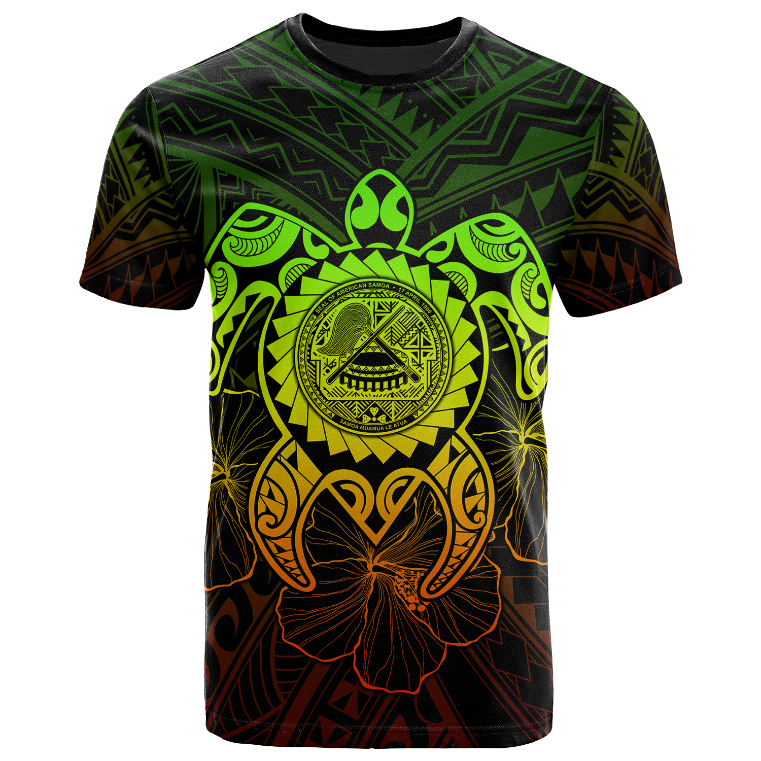 American Samoa Polynesian T Shirt Vintage Polynesian Turtle (Reggae) Unisex Art - Polynesian Pride