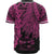 Fiji Polynesian Baseball Shirt - Tribal Wave Tattoo Pink - Polynesian Pride