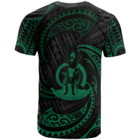 Vanuatu Polynesian Custom T Shirt Green Tribal Wave - Polynesian Pride