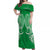 (Custom Personalised) Cook Islands Mitiaro Off Shoulder Long Dress - Tribal Pattern - LT12 Long Dress Green - Polynesian Pride