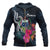 Samoa Polynesian Zip up Hoodie Tropical Flower Unisex Blue - Polynesian Pride