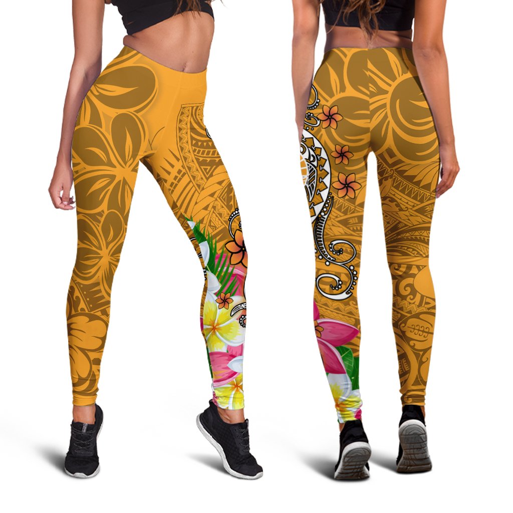 Tahiti Legging - Turtle Plumeria (Gold) Gold - Polynesian Pride