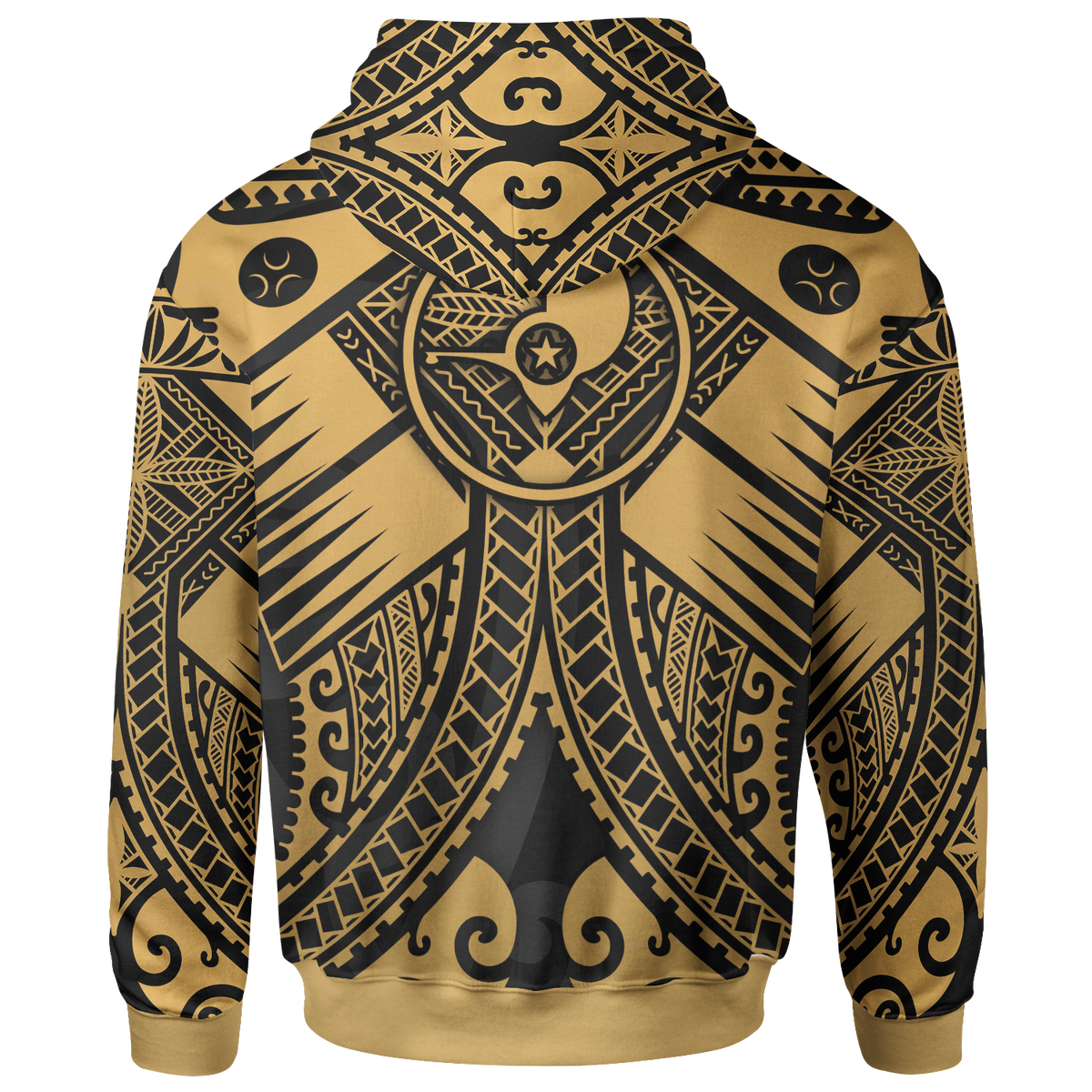 YAP Zip up Hoodie Gold Seal with Polynesian Tattoo - Polynesian Pride