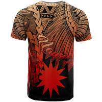 Nauru Polynesian Custom T shirt Tribal Wave Tattoo Red Ver 2 - Polynesian Pride