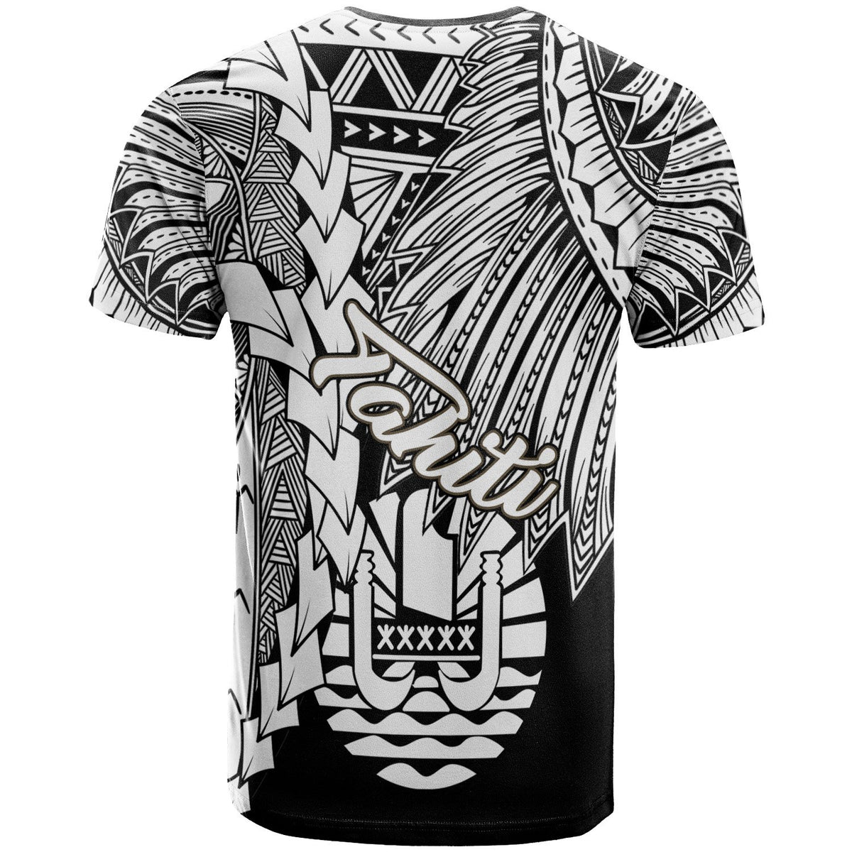Tahiti Polynesian Custom T Shirt Tribal Wave Tattoo White - Polynesian Pride
