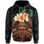 Pohnpei Custom Zip up Hoodie Tribal Pattern Hibiscus Unisex Black - Polynesian Pride