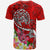 Polynesian T shirt Turtle Plumeria Red Color - Polynesian Pride